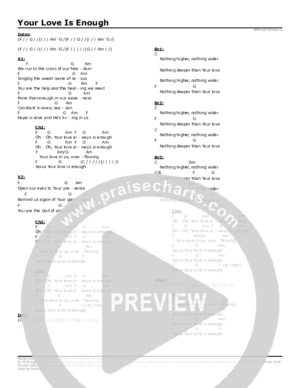 Your Love Is Enough Chords & Lyrics (Highlands Worship)