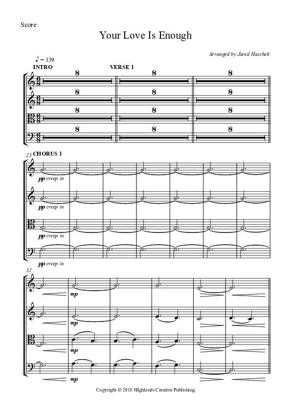 Your Love Is Enough Conductor's Score (Highlands Worship)