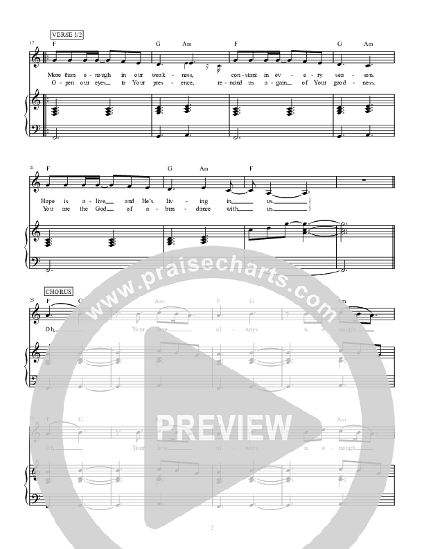 Your Love Is Enough Lead & Piano (Highlands Worship)