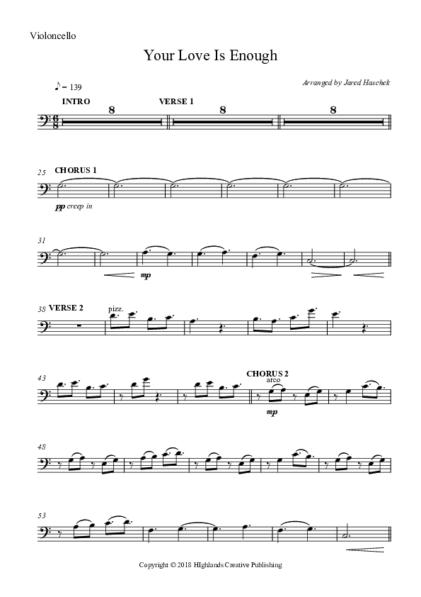Your Love Is Enough Violincello (Highlands Worship)