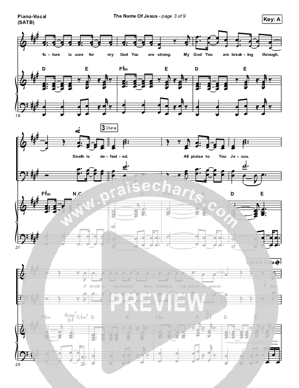 The Name Of Jesus Piano/Vocal (SATB) (Highlands Worship)