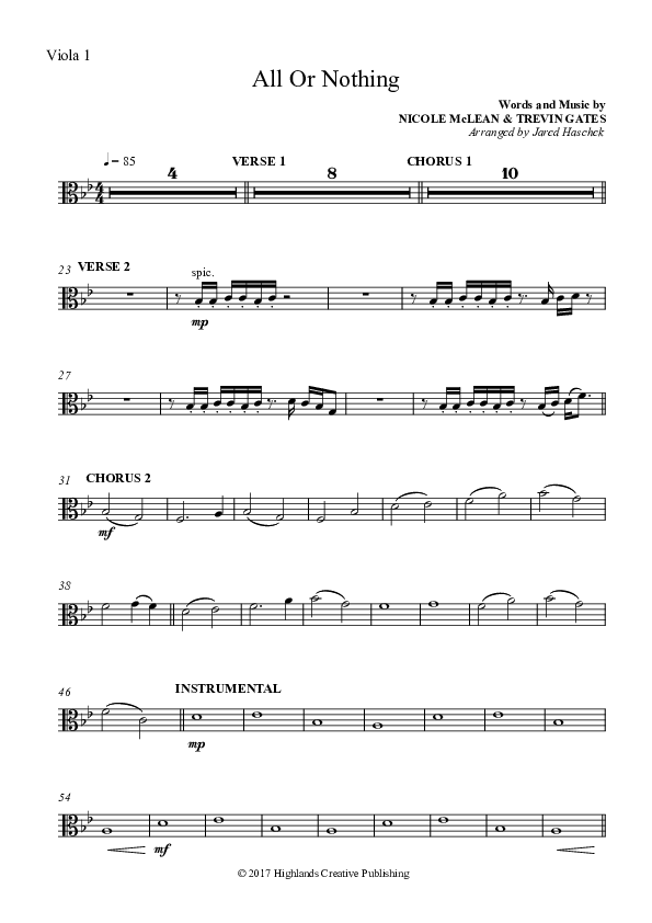 All Or Nothing Viola (Highlands Worship)