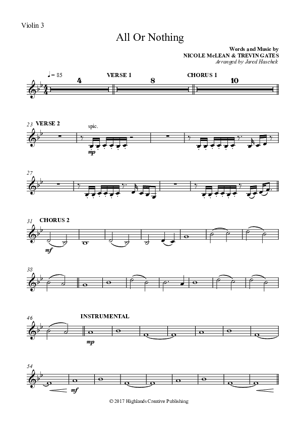 All Or Nothing Violins (Highlands Worship)