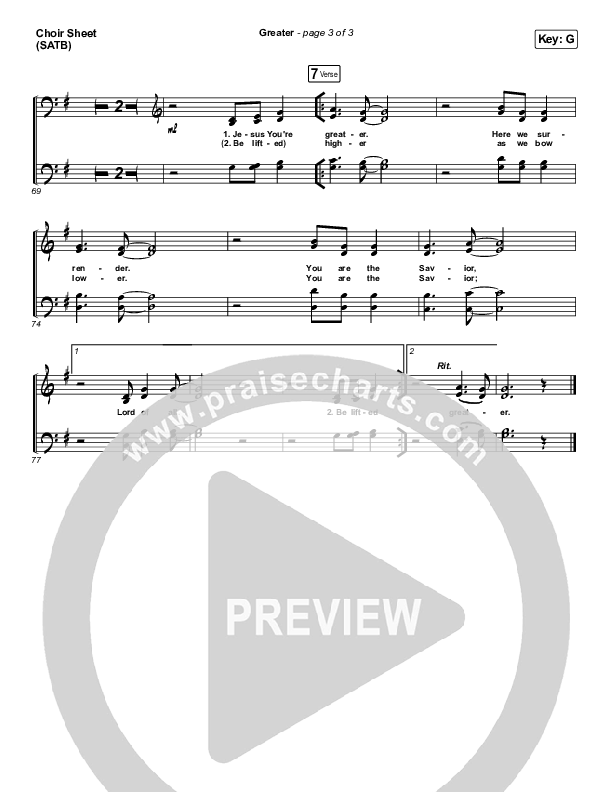 Greater Choir Sheet (SATB) (Highlands Worship)