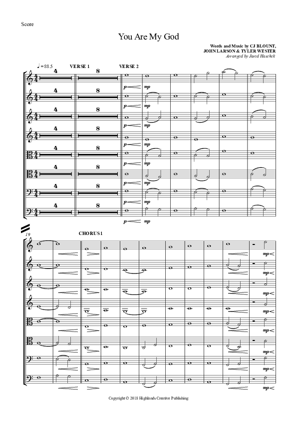 You Are My God Conductor's Score (Highlands Worship)