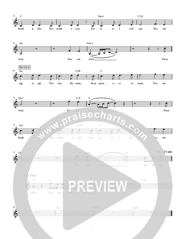 You Are My God Lead Sheet (Highlands Worship)