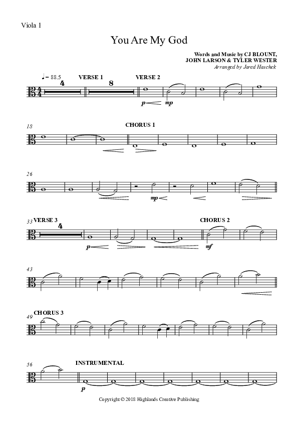 You Are My God Viola (Highlands Worship)