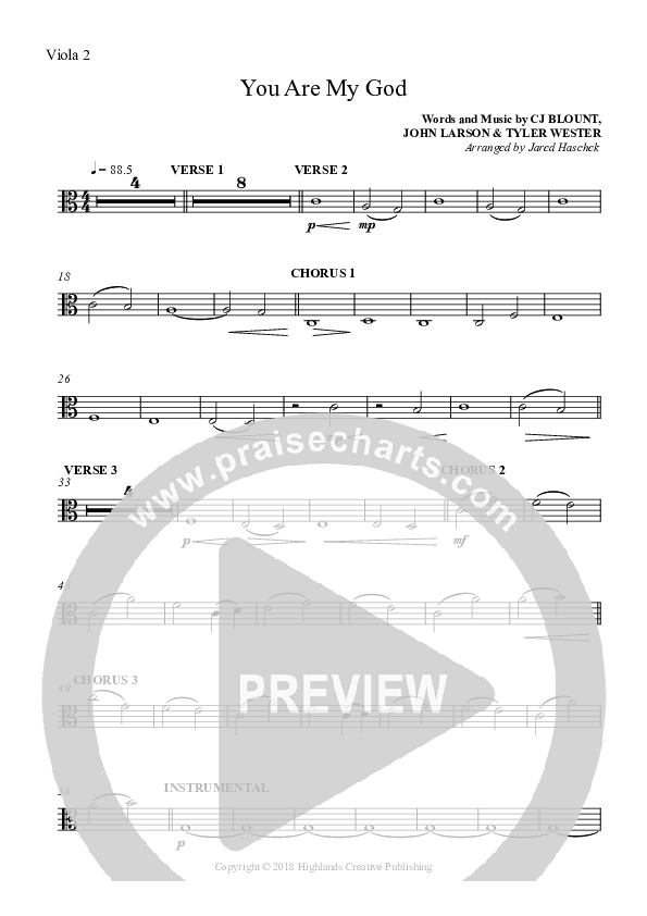 You Are My God Viola (Highlands Worship)