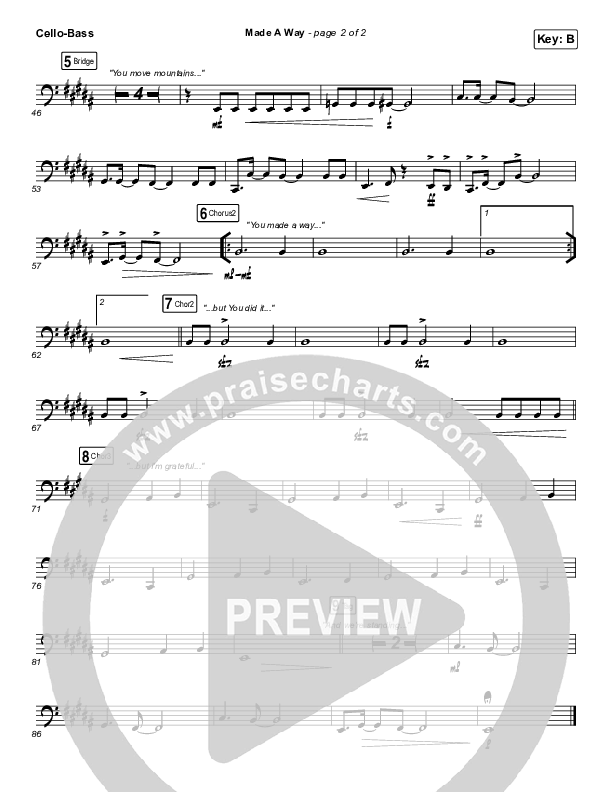 Made A Way Cello/Bass (Travis Greene)