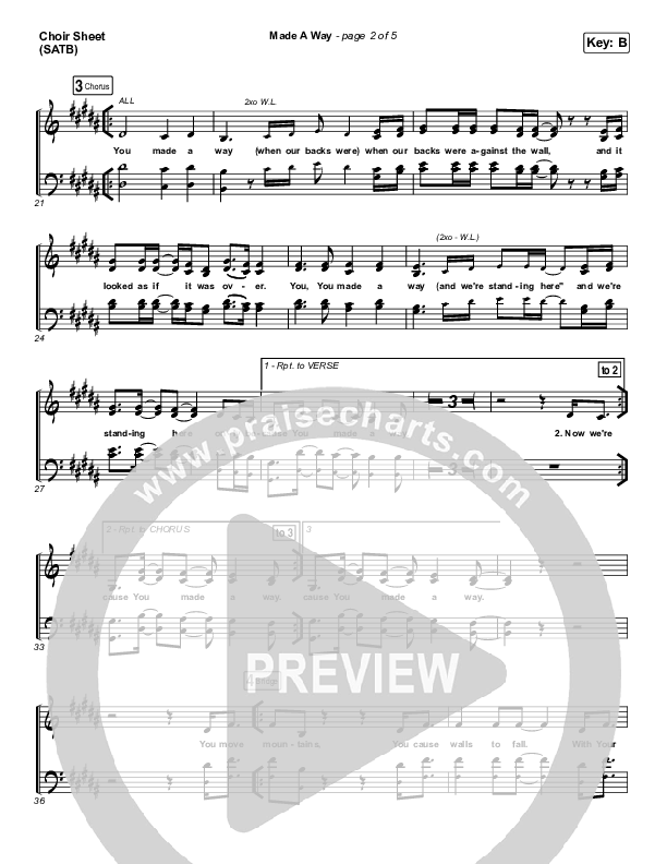 Made A Way Choir Sheet (SATB) (Print Only) (Travis Greene)