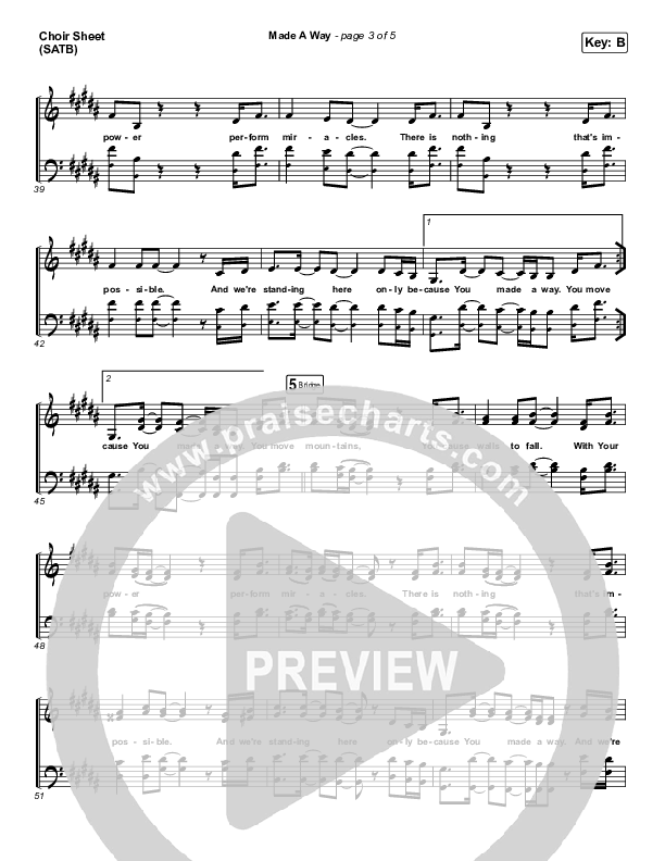 Made A Way Choir Sheet (SATB) (Print Only) (Travis Greene)