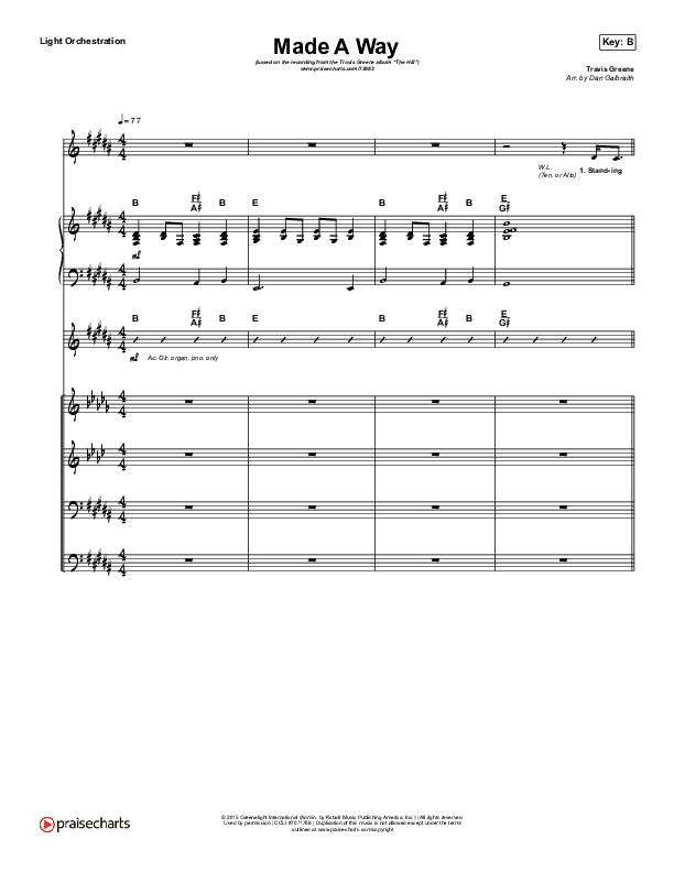 Made A Way Conductor's Score (Travis Greene)