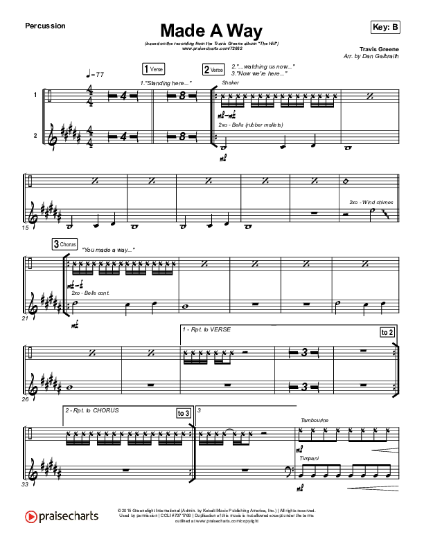 Made A Way Percussion (Travis Greene)