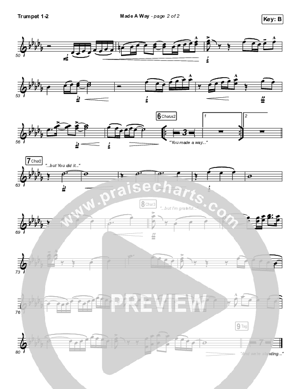 Made A Way Trumpet 1,2 (Travis Greene)