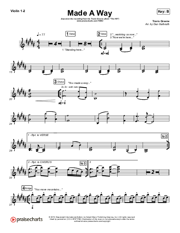 Made A Way Violin 1/2 (Travis Greene)