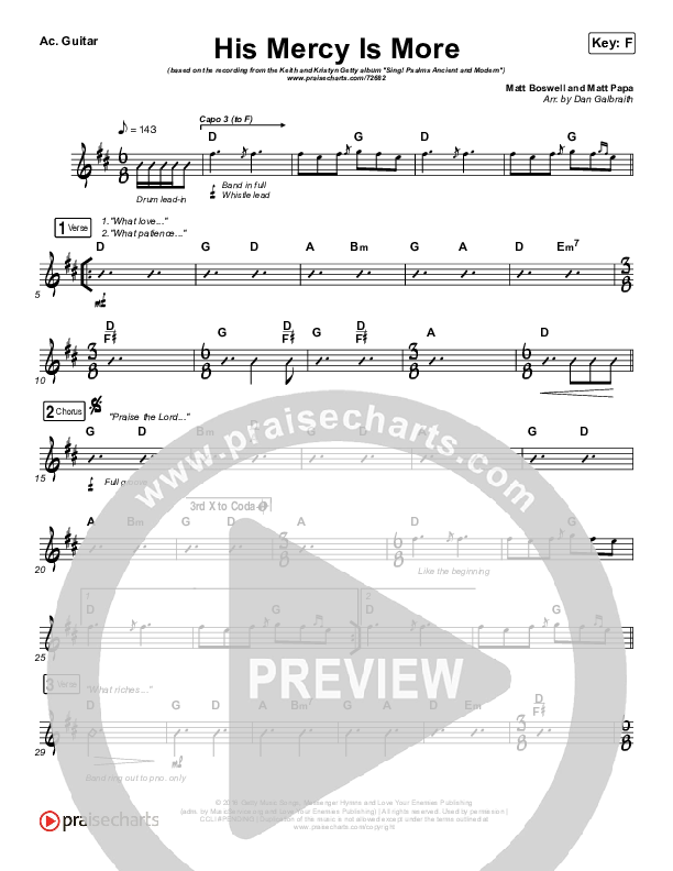 His Mercy Is More Acoustic Guitar (Matt Papa / Matt Boswell / Keith & Kristyn Getty)