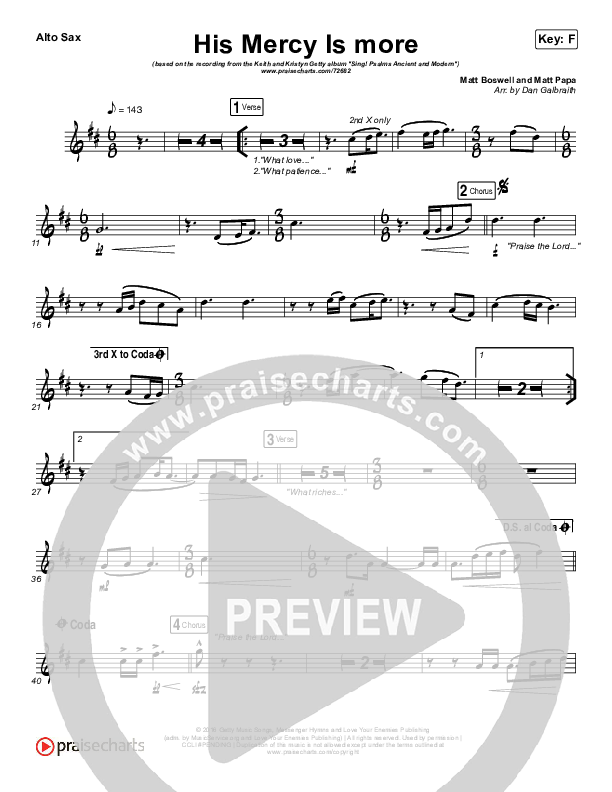 His Mercy Is More Alto Sax (Matt Papa / Matt Boswell / Keith & Kristyn Getty)