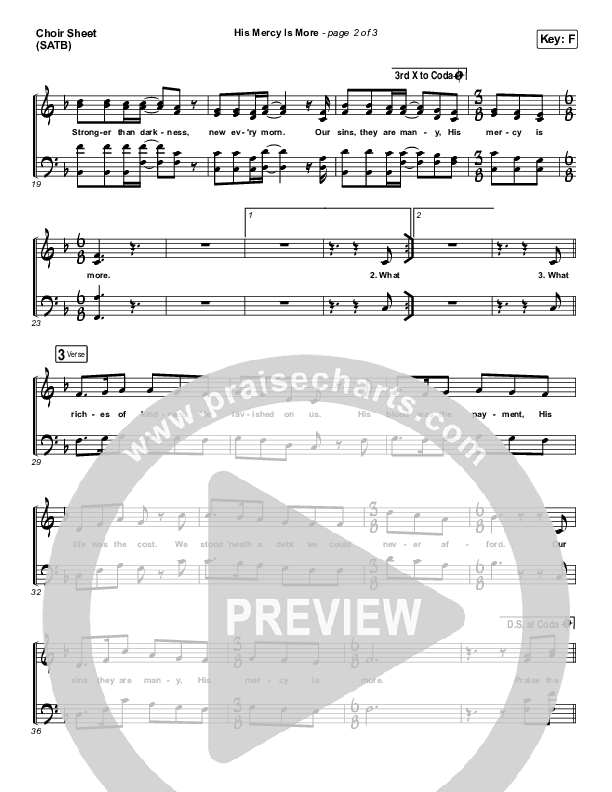 His Mercy Is More Choir Vocals (SATB) (Matt Papa / Matt Boswell / Keith & Kristyn Getty)