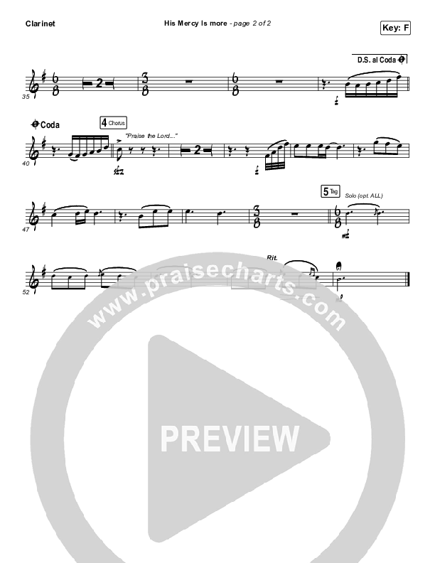 His Mercy Is More Clarinet 1,2 (Matt Papa / Matt Boswell / Keith & Kristyn Getty)