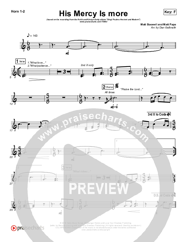 His Mercy Is More Brass Pack (Matt Papa / Matt Boswell / Keith & Kristyn Getty)