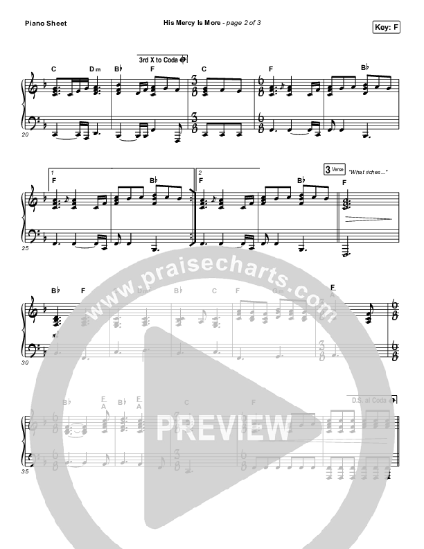 His Mercy Is More Piano Sheet (Matt Papa / Matt Boswell / Keith & Kristyn Getty)