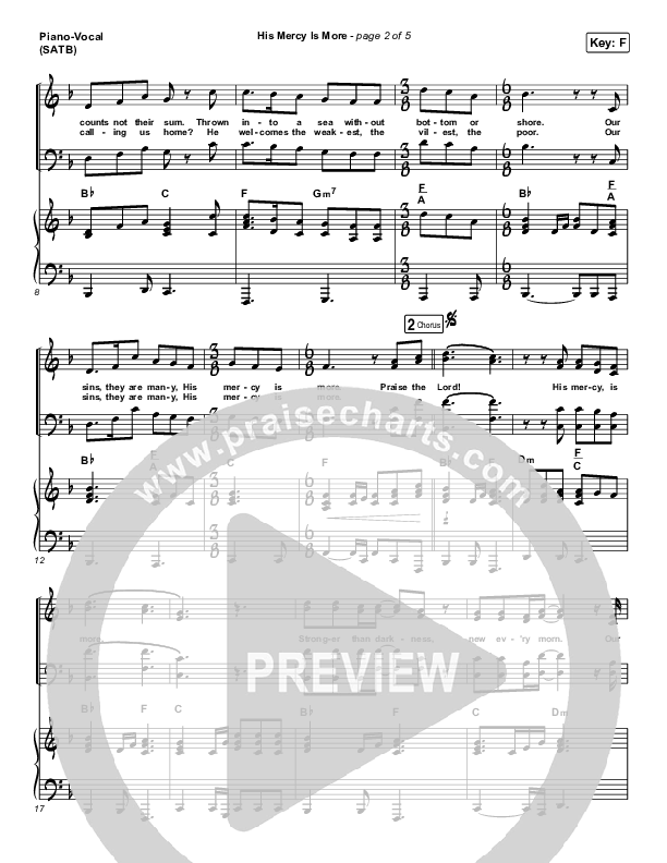 His Mercy Is More Piano/Vocal Pack (Matt Papa / Matt Boswell / Keith & Kristyn Getty)