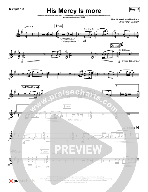 His Mercy Is More Brass Pack (Matt Papa / Matt Boswell / Keith & Kristyn Getty)