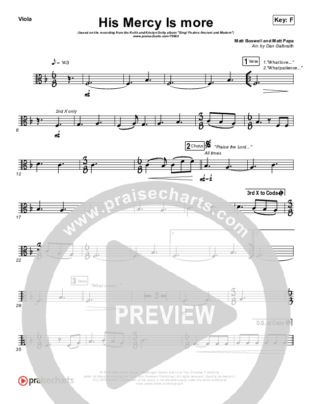 His Mercy Is More Viola (Matt Papa / Matt Boswell / Keith & Kristyn Getty)