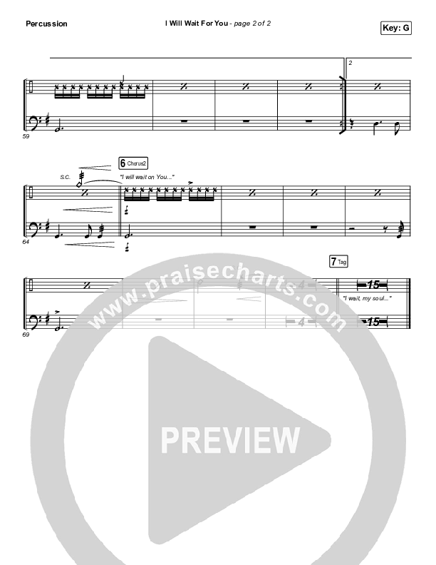 I Will Wait For You (Psalm 130) Percussion (Keith & Kristyn Getty)