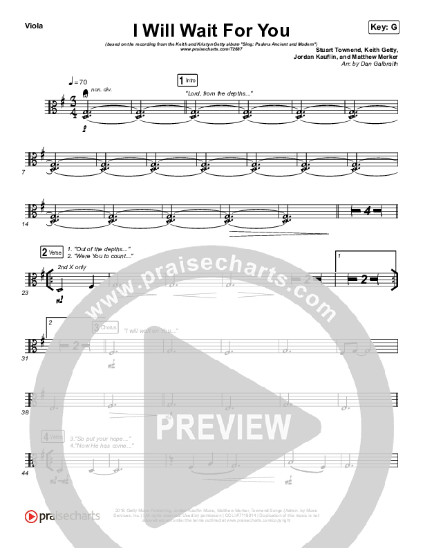 I Will Wait For You (Psalm 130) Viola (Keith & Kristyn Getty)