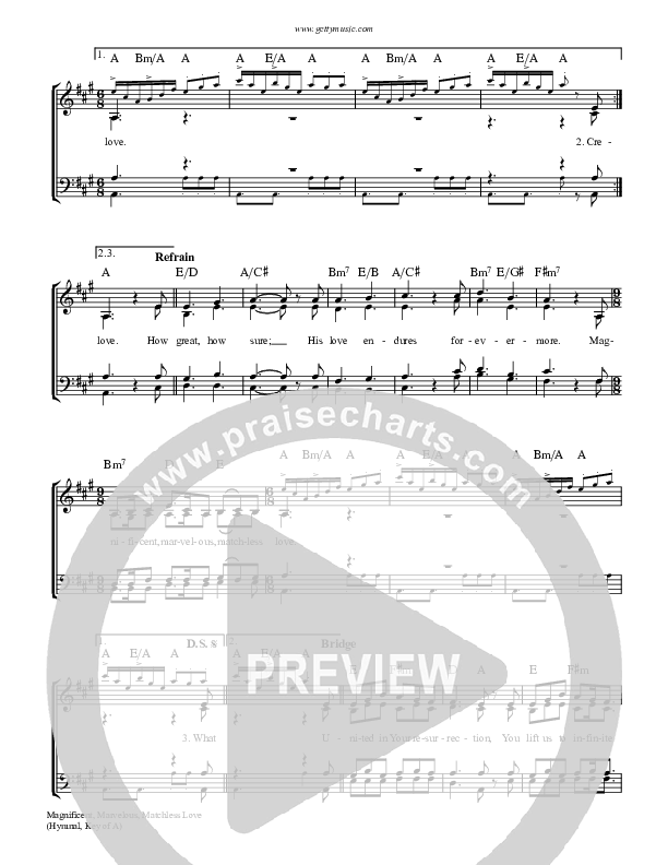 Magnificent Marvelous Matchless Love Choir Sheet (SATB) (Keith & Kristyn Getty)