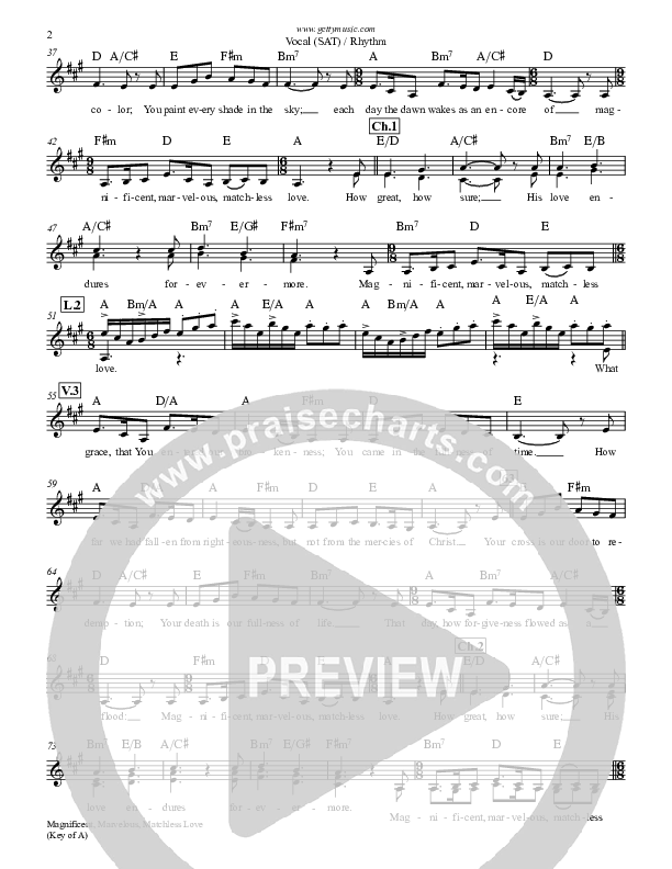 Magnificent Marvelous Matchless Love Rhythm/Vocal (Keith & Kristyn Getty)