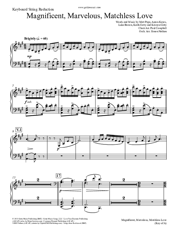 Magnificent Marvelous Matchless Love Synth Strings (Keith & Kristyn Getty)