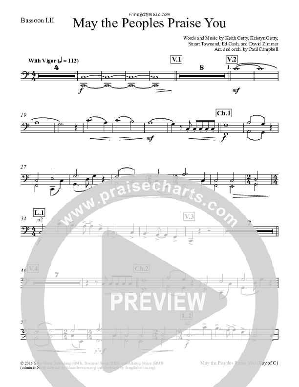 May The Peoples Praise You Bassoon 1/2 (Keith & Kristyn Getty)