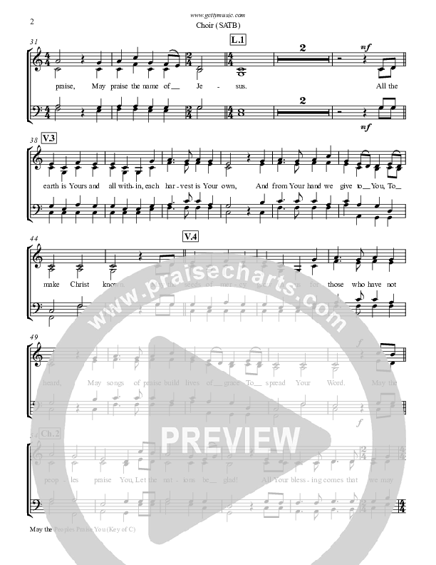 May The Peoples Praise You Choir Vocals (SATB) (Keith & Kristyn Getty)