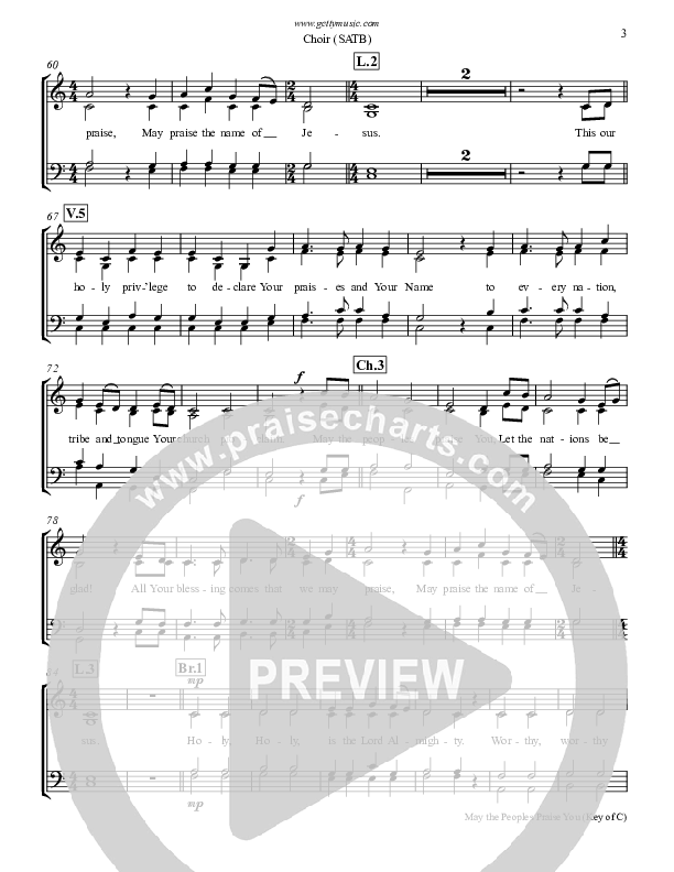 May The Peoples Praise You Choir Vocals (SATB) (Keith & Kristyn Getty)