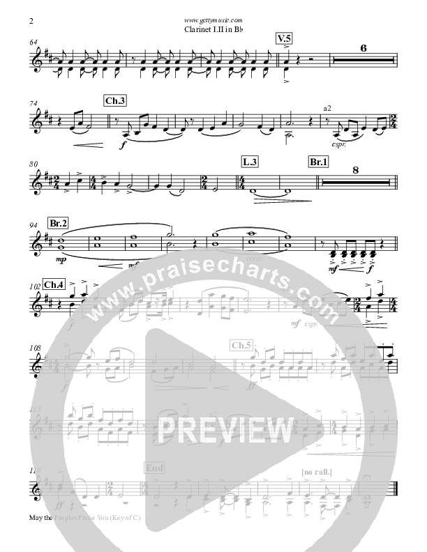 May The Peoples Praise You Clarinet 1/2 (Keith & Kristyn Getty)