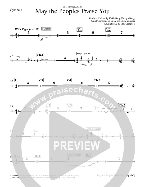 May The Peoples Praise You Cymbals (Keith & Kristyn Getty)