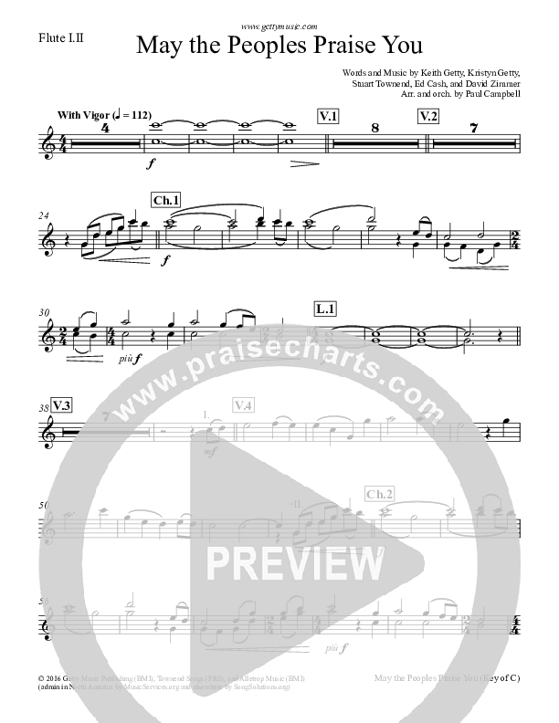 May The Peoples Praise You Flute 1/2 (Keith & Kristyn Getty)