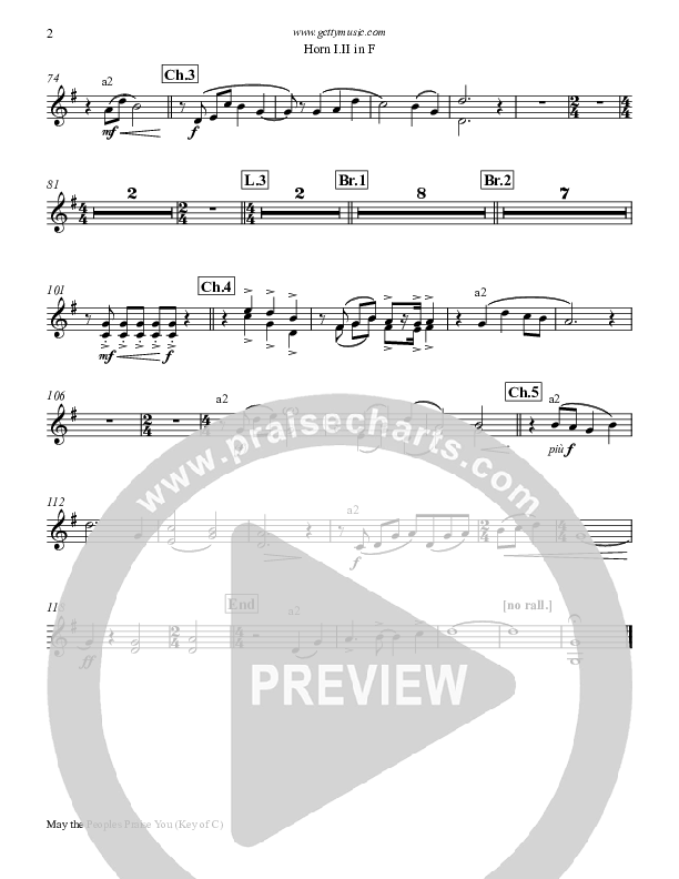 May The Peoples Praise You French Horn 1/2 (Keith & Kristyn Getty)