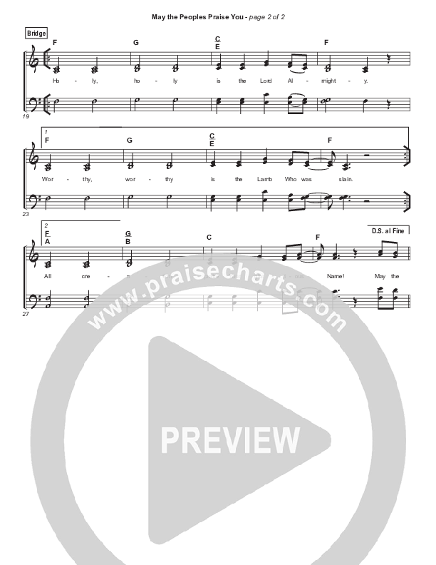 May The Peoples Praise You Hymn Sheet (Keith & Kristyn Getty)