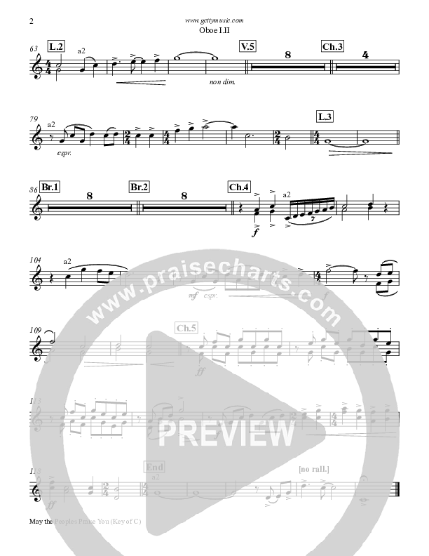 May The Peoples Praise You Oboe 1/2 (Keith & Kristyn Getty)