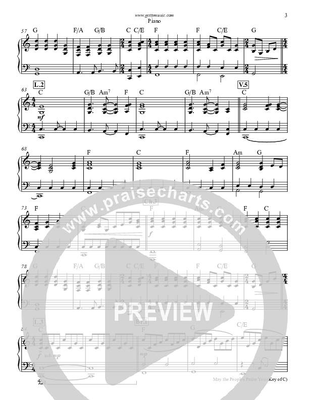 May The Peoples Praise You Piano Sheet (Keith & Kristyn Getty)