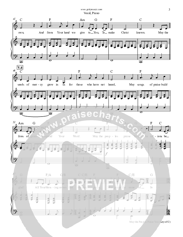 May The Peoples Praise You Piano/Vocal (Keith & Kristyn Getty)