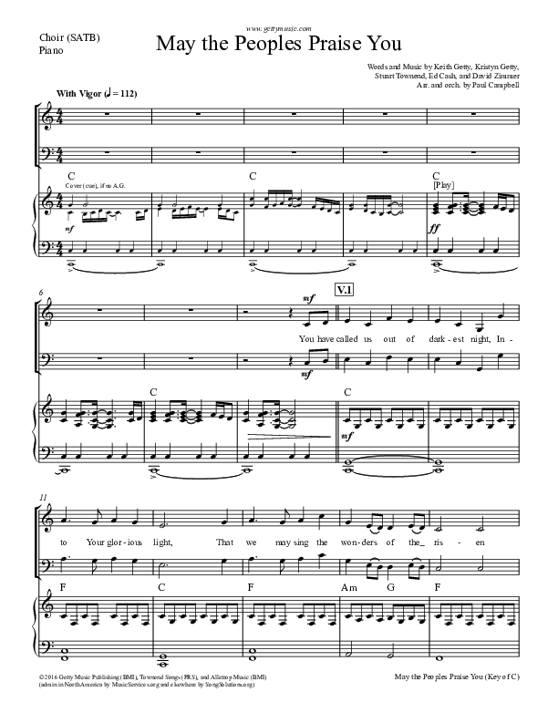 May The Peoples Praise You Lead & Piano (Keith & Kristyn Getty)