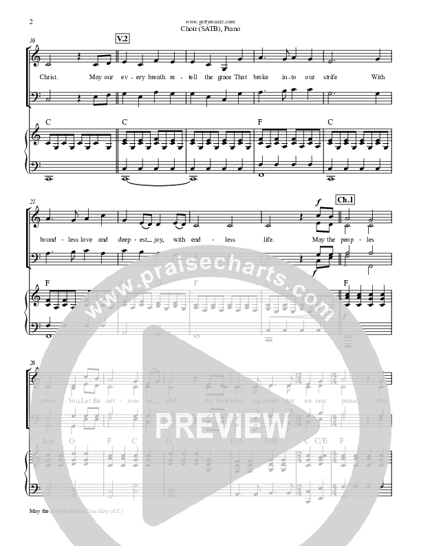 May The Peoples Praise You Lead & Piano (Keith & Kristyn Getty)