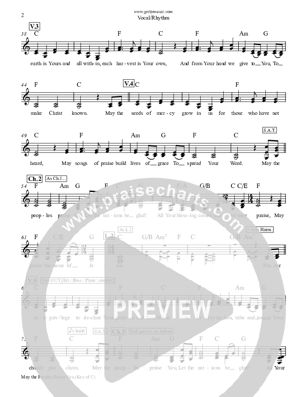 May The Peoples Praise You Rhythm/Vocal (Keith & Kristyn Getty)