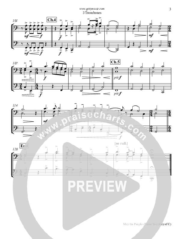 May The Peoples Praise You Trombone 1/2/3 (Keith & Kristyn Getty)