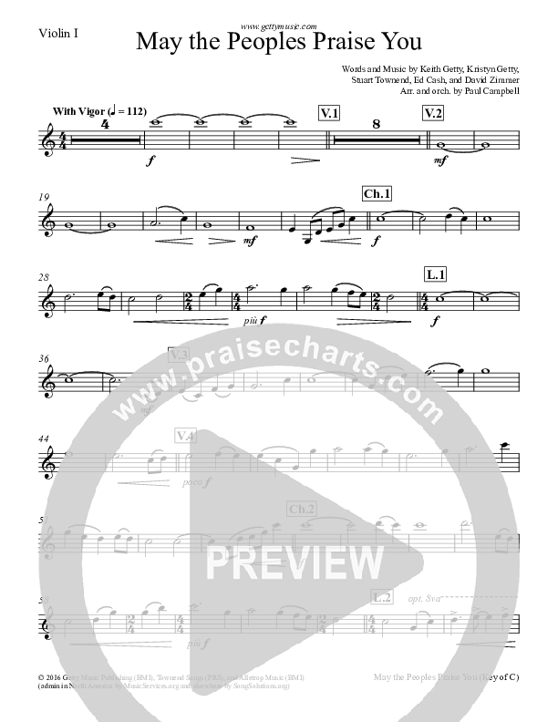 May The Peoples Praise You Violin 1 (Keith & Kristyn Getty)