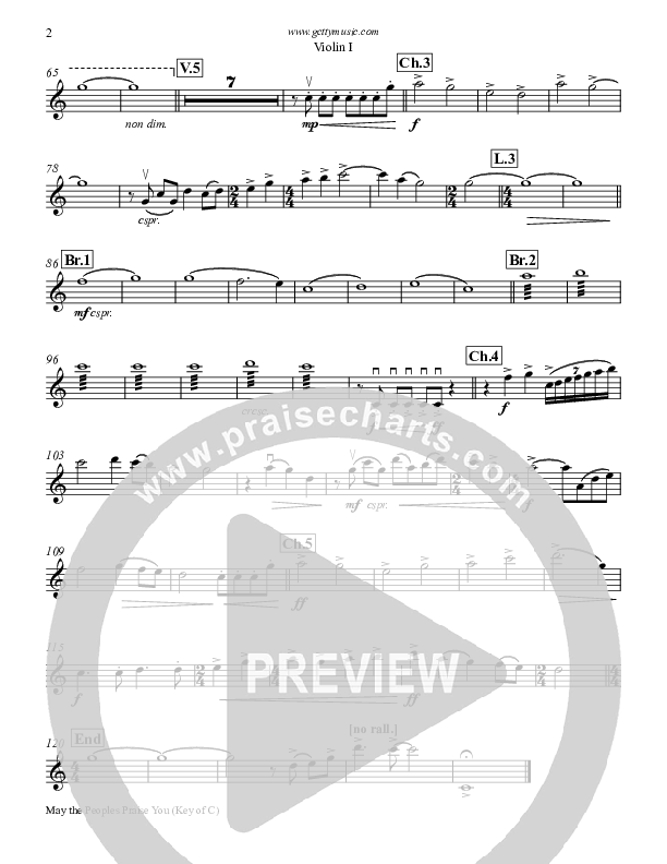 May The Peoples Praise You Violin 1 (Keith & Kristyn Getty)